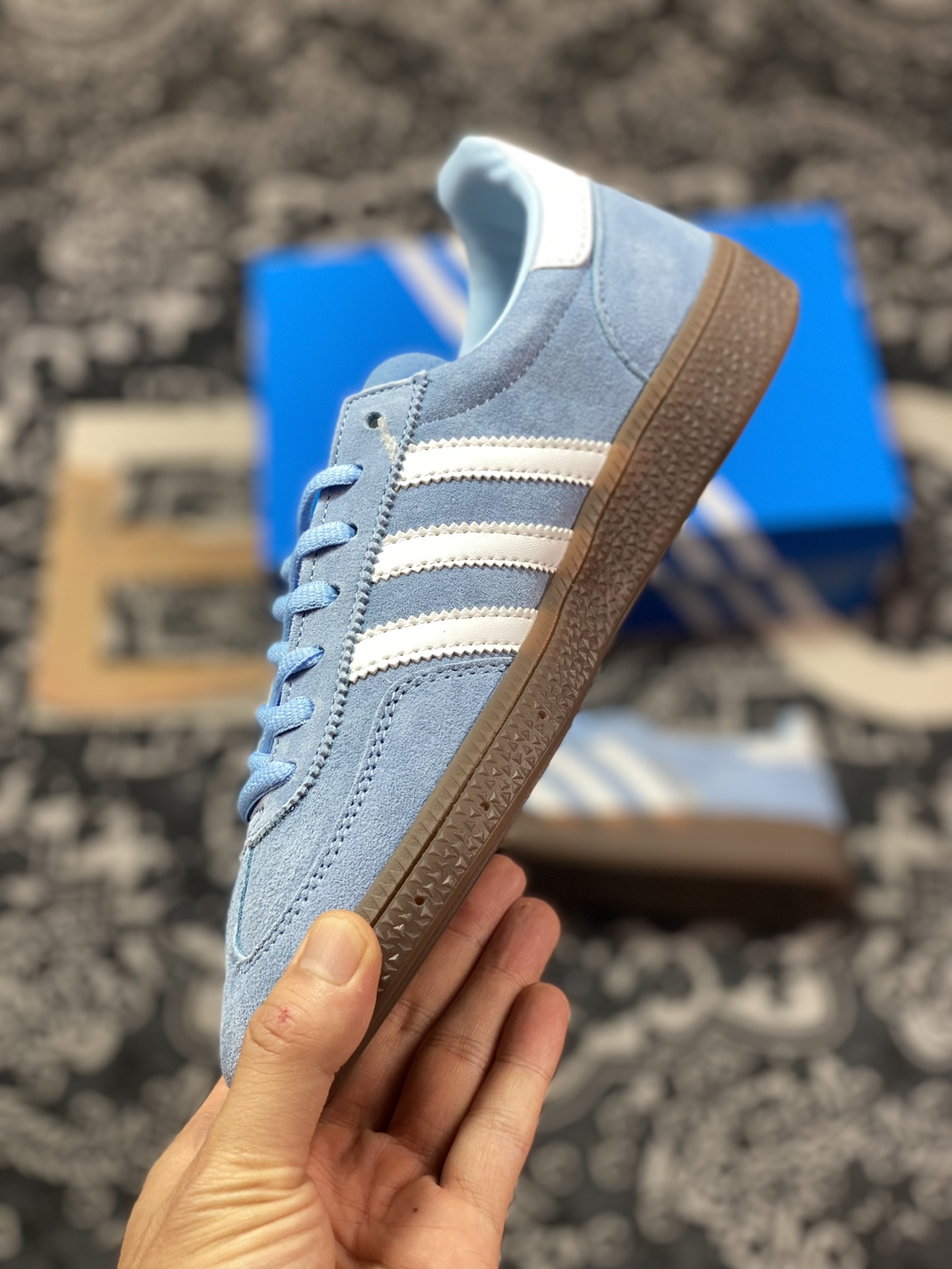 AD Originals Handball Spzl Blue and White BD7632