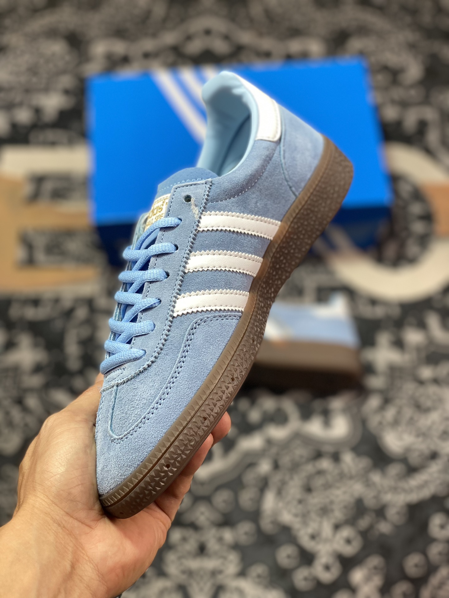 AD Originals Handball Spzl Blue and White BD7632