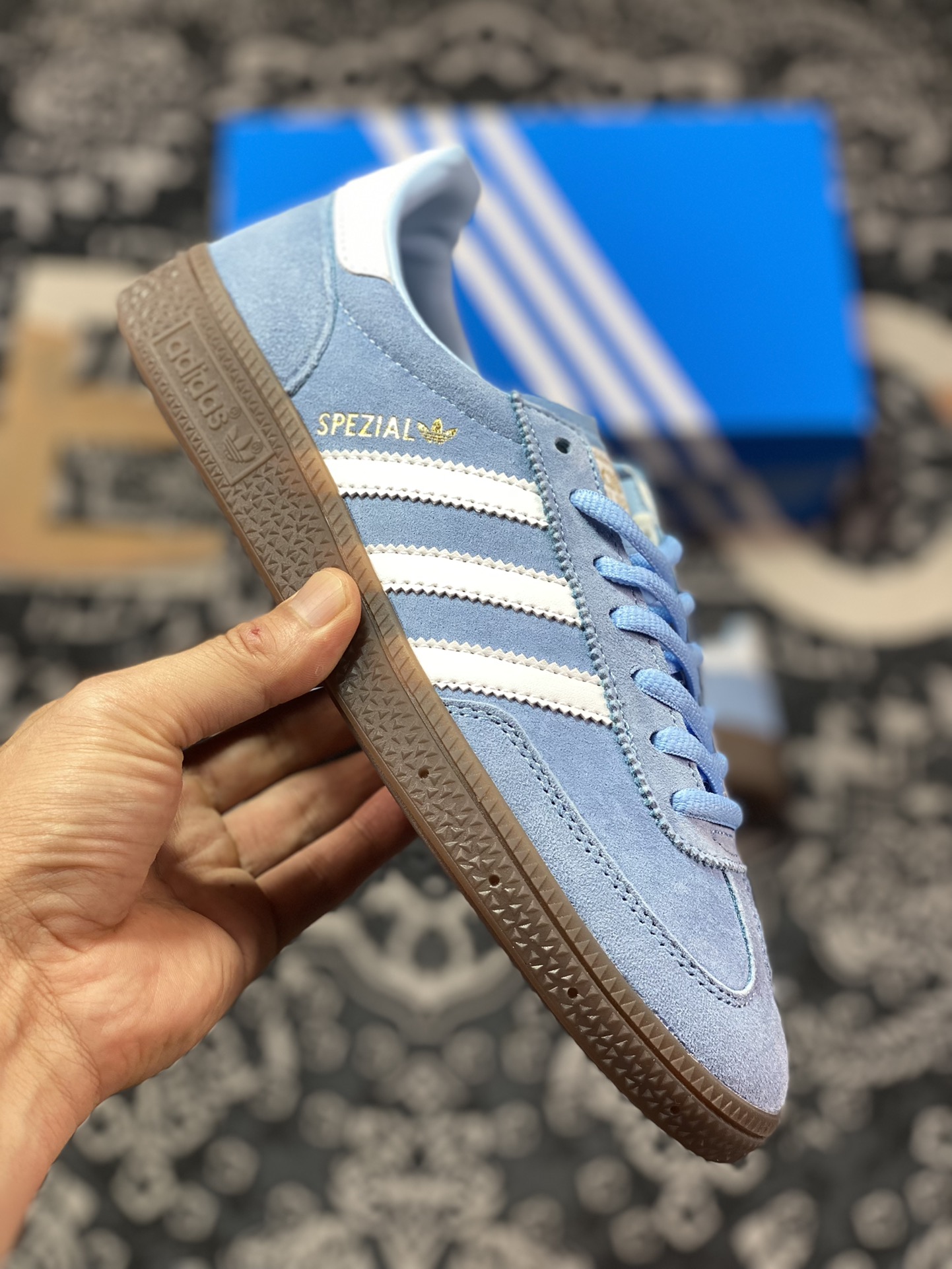 AD Originals Handball Spzl Blue and White BD7632