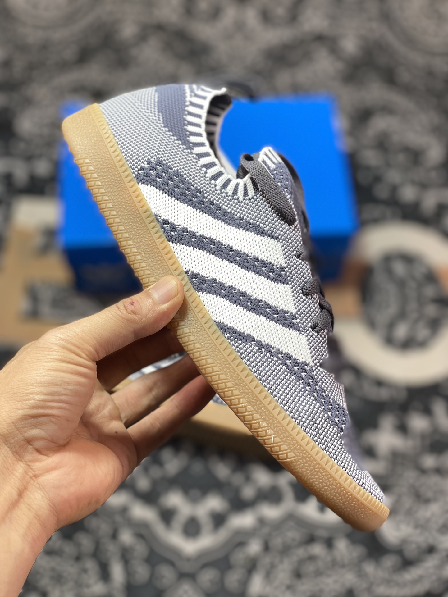 Adidas Samba Primeknit Sock”Grey/White/Gum” Samba dance shoes ”knitted dark gray and white raw rubber sole” CQ2686