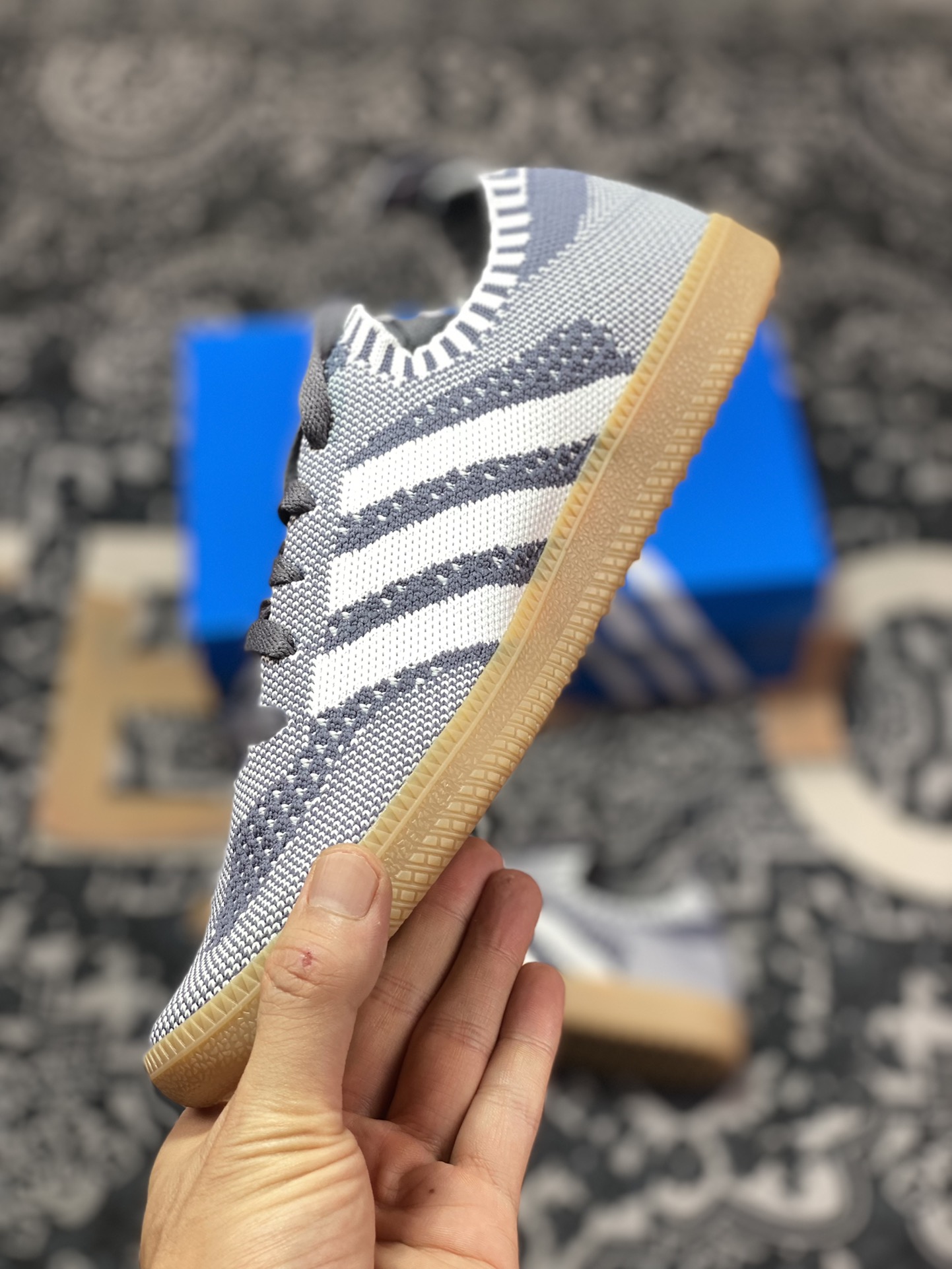 Adidas Samba Primeknit Sock”Grey/White/Gum” Samba dance shoes ”knitted dark gray and white raw rubber sole” CQ2686