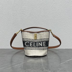 Celine Bucket Bags Crossbody & Shoulder Bags Black Cowhide Fabric 1955
