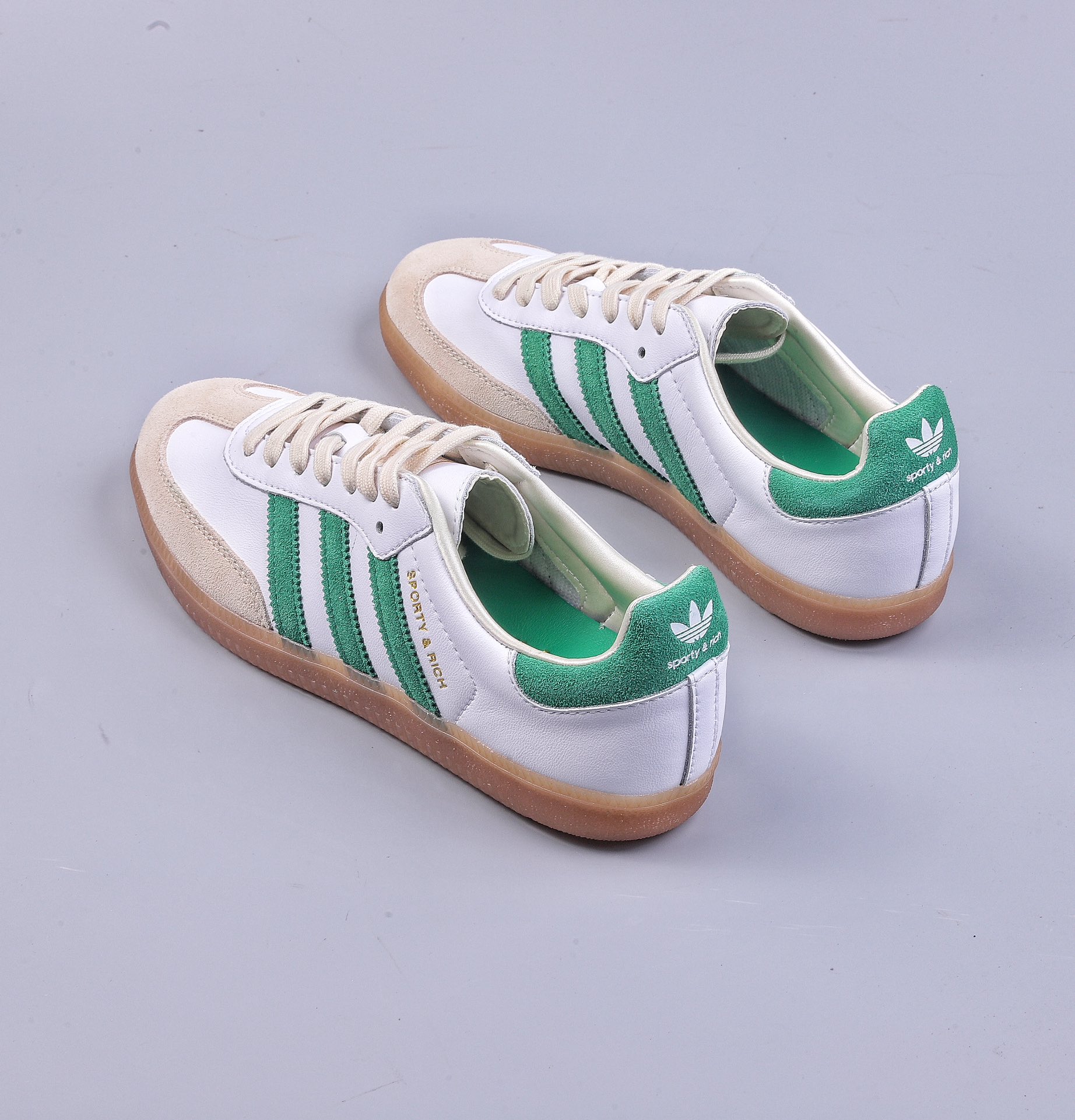 RSP AD Originals Samba OG white green gray joint samba training shoes HQ6075