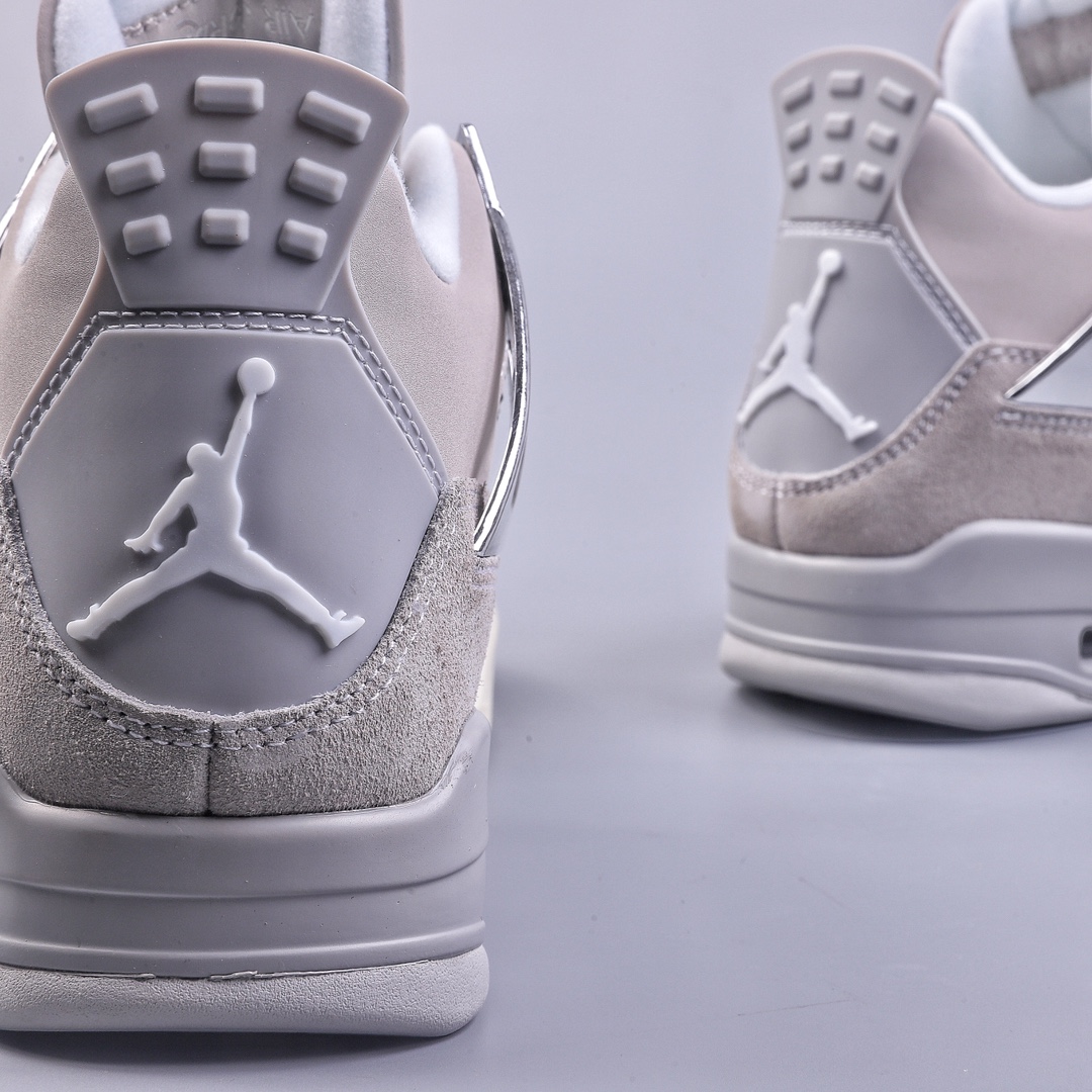 Small Air Jordan 4 Retro ”Frozen Moments” AJ4 Joe 4 electroplated silver AQ9129-001