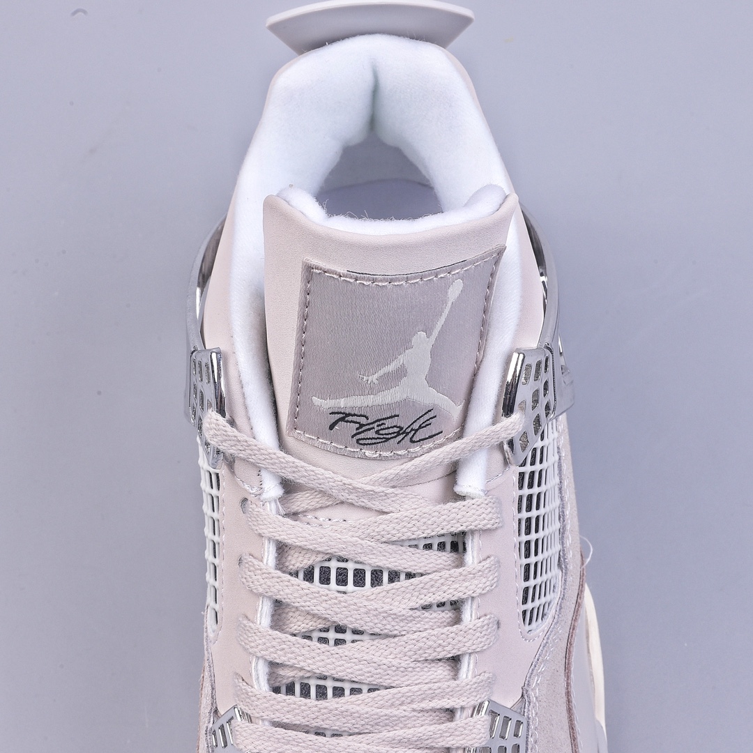 Small Air Jordan 4 Retro ”Frozen Moments” AJ4 Joe 4 electroplated silver AQ9129-001