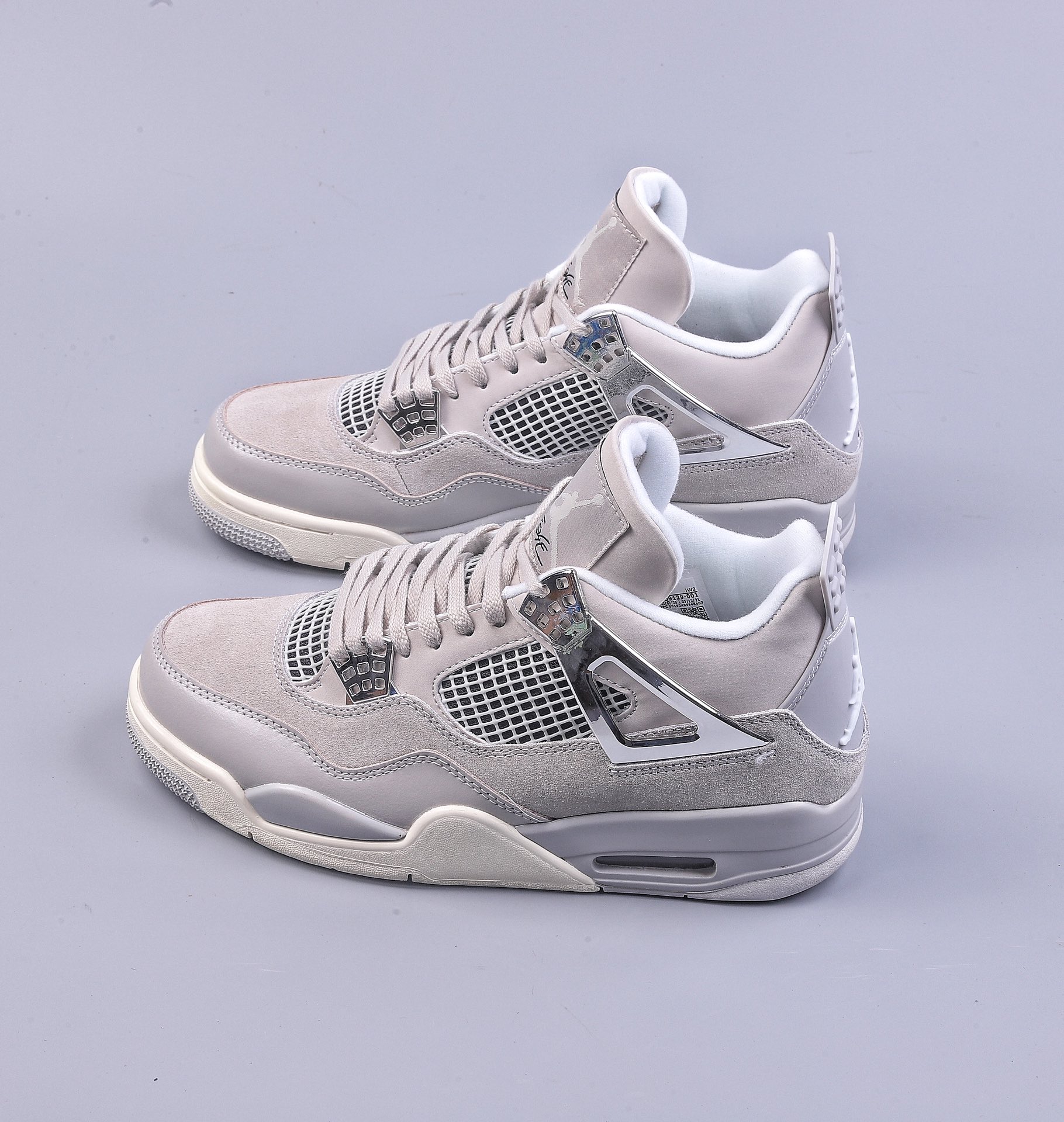 Small Air Jordan 4 Retro ”Frozen Moments” AJ4 Joe 4 electroplated silver AQ9129-001