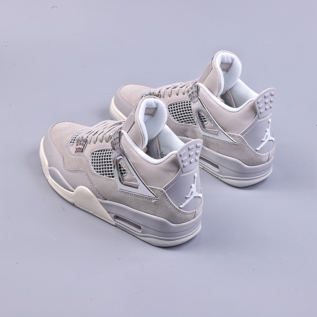 Small Air Jordan 4 Retro ”Frozen Moments” AJ4 Joe 4 electroplated silver AQ9129-001