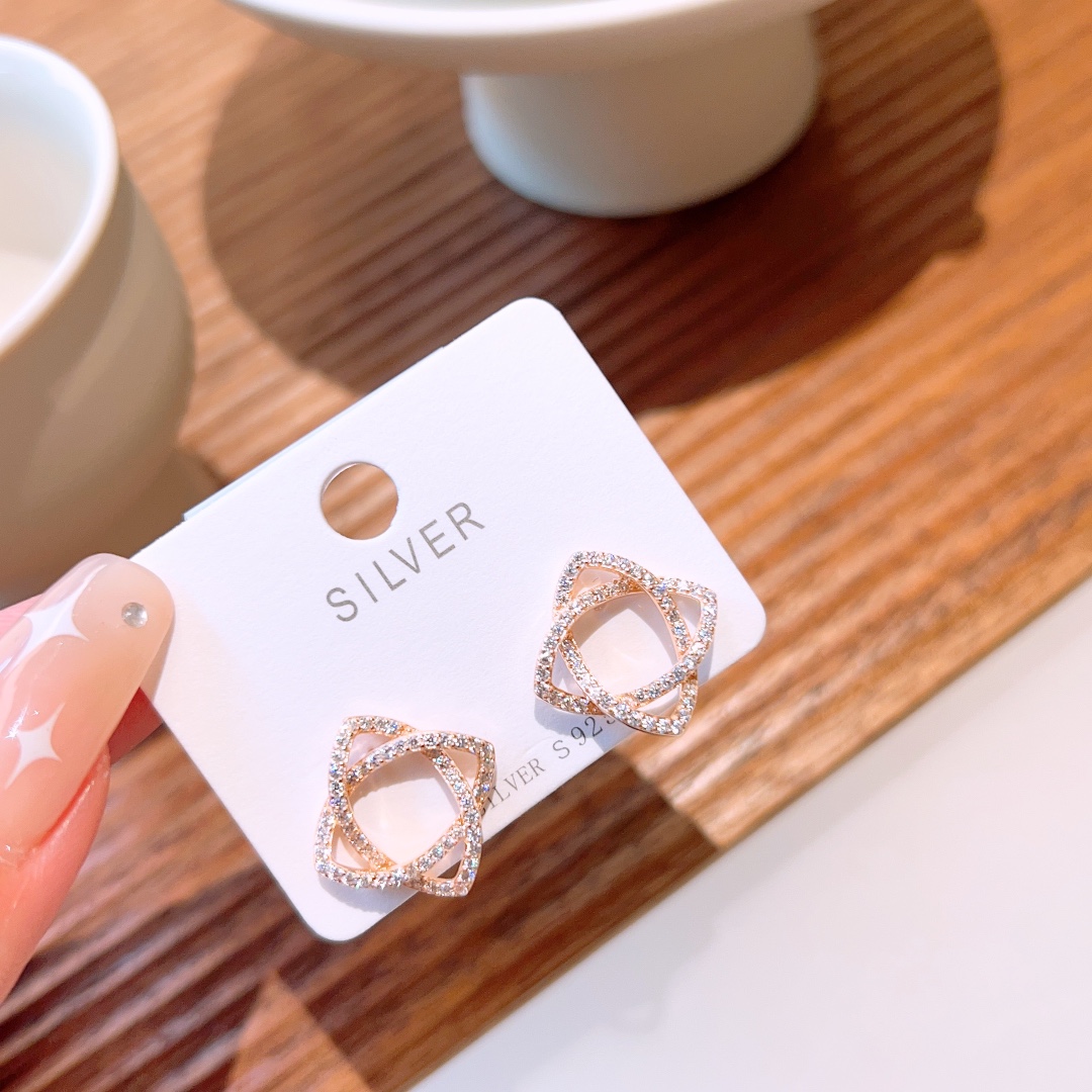 High Polish Silver Earrings Artistic Gift for Her Gold