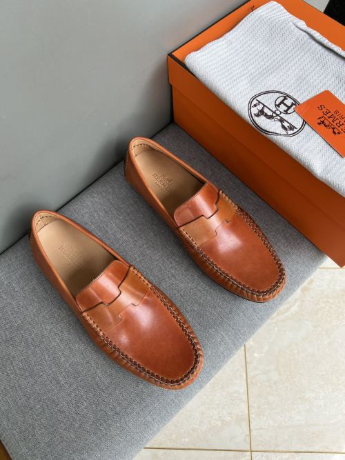 Hermes Men's Handmade Leather Driving Moccasins Loafers Slip-Ons 1 Hermes Men's Handmade Leather Driving Moccasins Loafers Slip-Ons