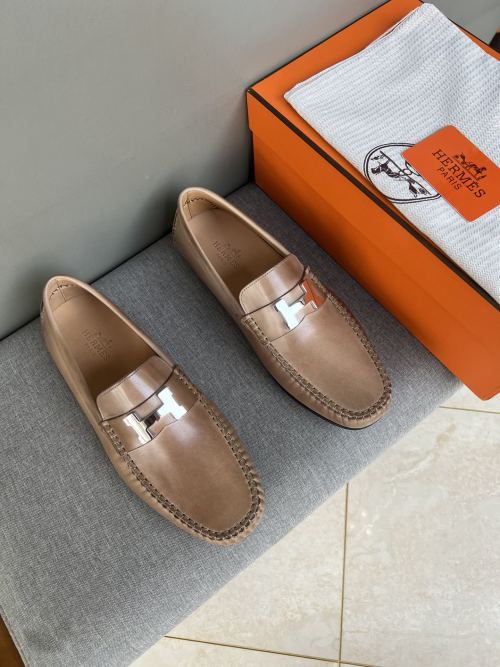 Hermes Handmade Leather Driving Moccasins Loafers Slip-Ons for Men 1 Hermes Handmade Leather Driving Moccasins Loafers Slip-Ons for Men