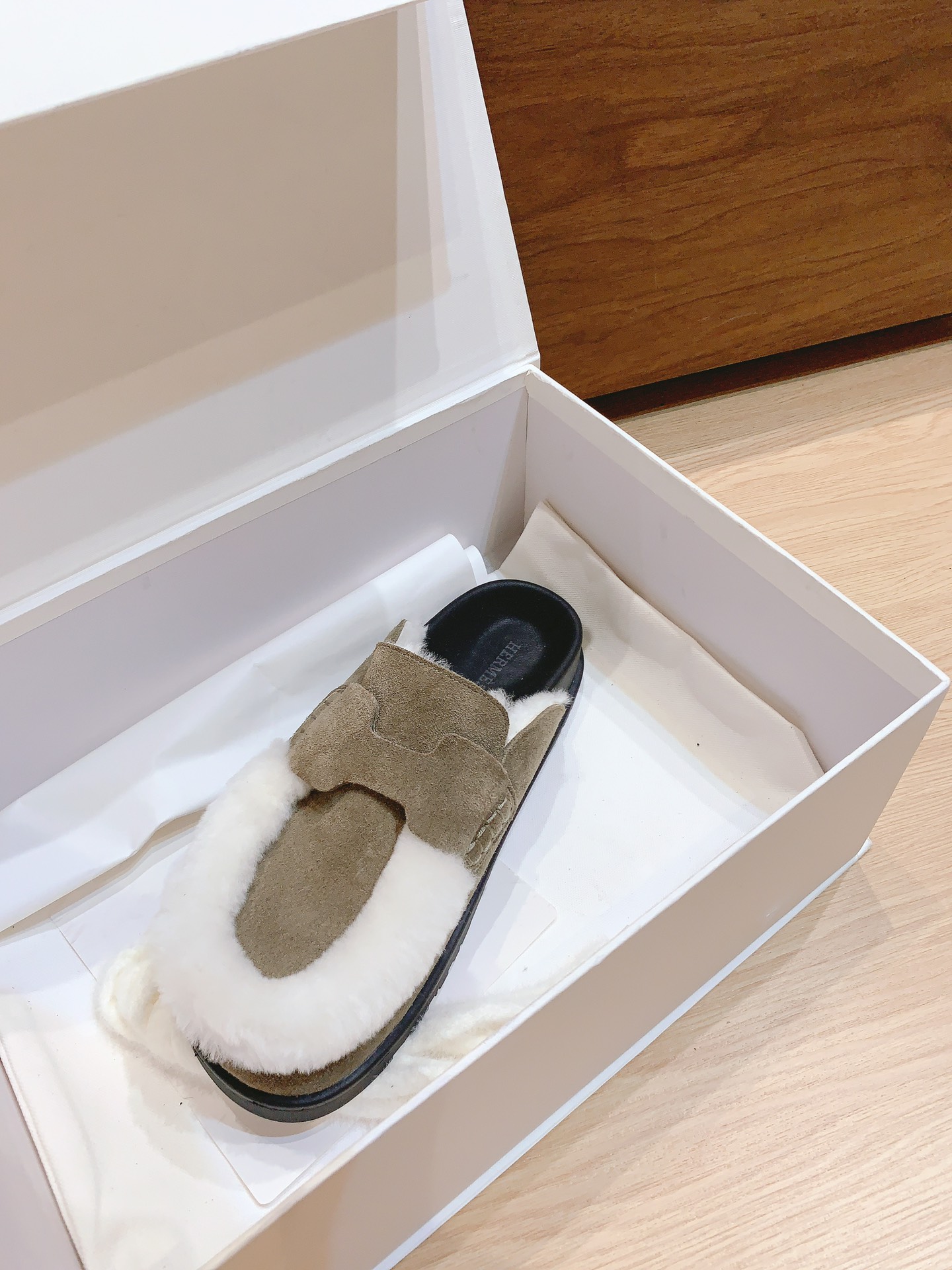 Hermes Shoes Half Slippers Sheepskin TPU Wool Fall/Winter Collection