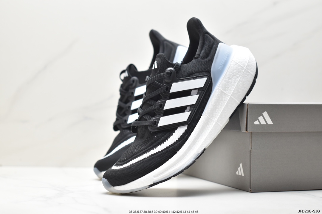 Adidas ULTRABOOST LIGHT series low-top sock-style knitted breathable cushioning casual sports jogging shoes HQ6340