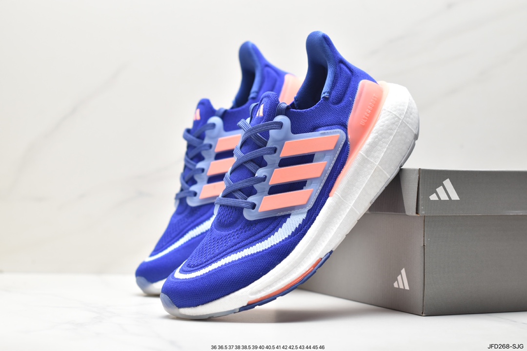 Adidas ULTRABOOST LIGHT series low-top sock-style knitted breathable cushioning casual sports jogging shoes HQ6340