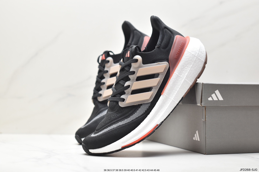 Adidas ULTRABOOST LIGHT series low-top sock-style knitted breathable cushioning casual sports jogging shoes HQ6340