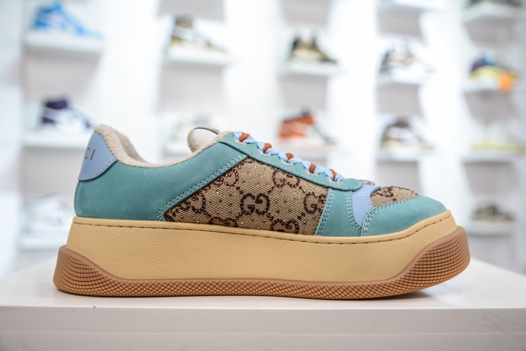 Gucci G Gucc1 latest hit chubby thick-soled dirty shoes with colorful shoelaces MAC90