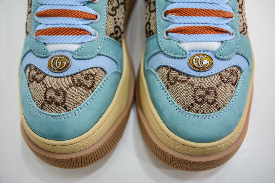 Gucci G Gucc1 latest hit chubby thick-soled dirty shoes with colorful shoelaces MAC90