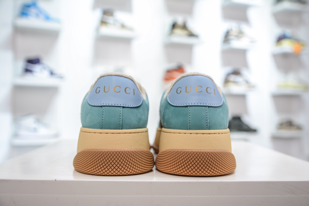 Gucci G Gucc1 latest hit chubby thick-soled dirty shoes with colorful shoelaces MAC90