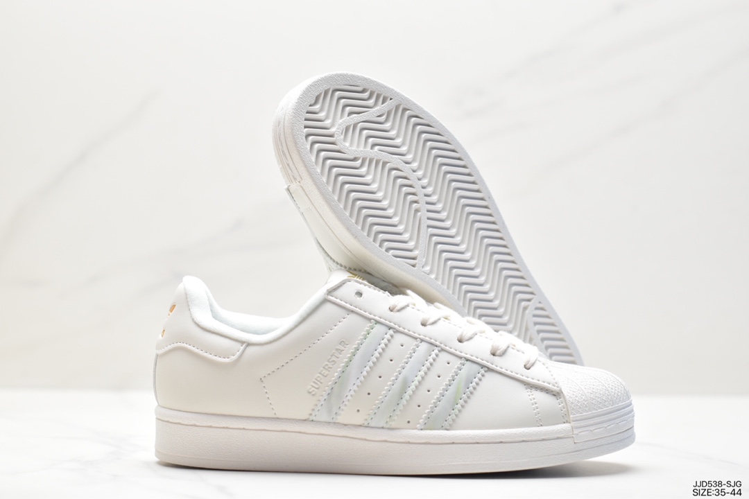 Adidas Originals Superstar ”Sail/Green/Lace” shell toe series low-top sneakers HQ6666