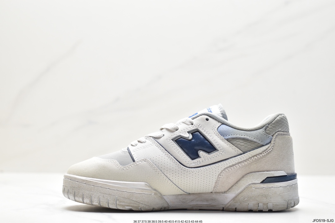 New Balance 55 series white, yellow and green New Balance leather neutral casual running shoes BB550GD1