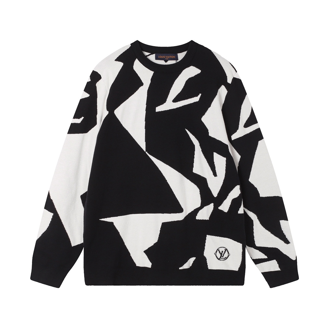 Louis Vuitton Clothing Sweatshirts Luxury Fake
 Black White