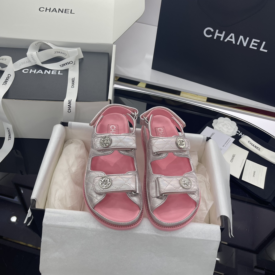 Chanel Shoes Sandals Good Quality Replica
 Cowhide Genuine Leather Lambskin Sheepskin Beach