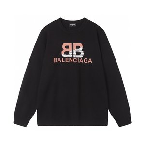 Balenciaga Clothing Sweatshirts Fake Cheap best online Black Unisex Cotton Knitting Mercerized
