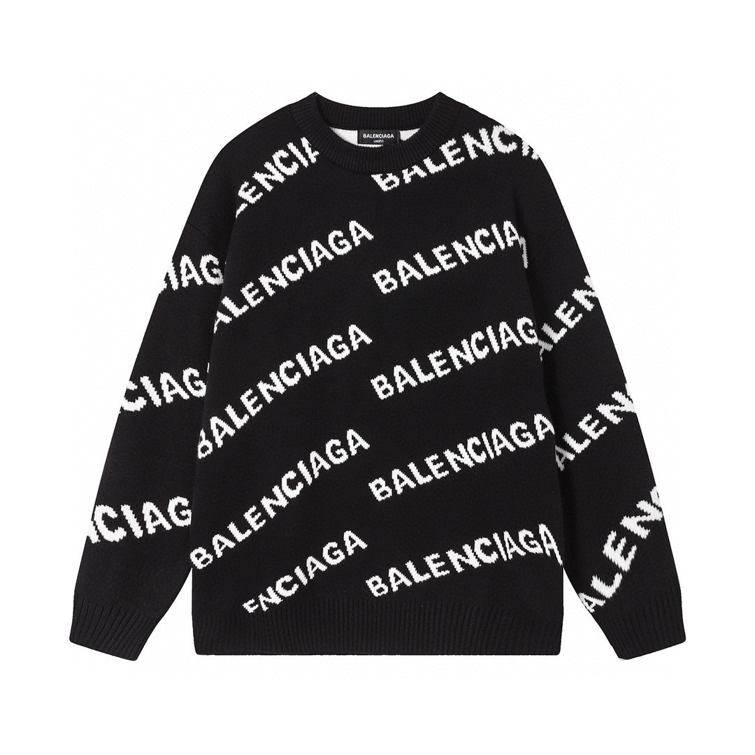 Balenciaga Clothing Sweatshirts Wholesale China
 Apricot Color Black White Unisex Cotton Knitting Wool Fall/Winter Collection