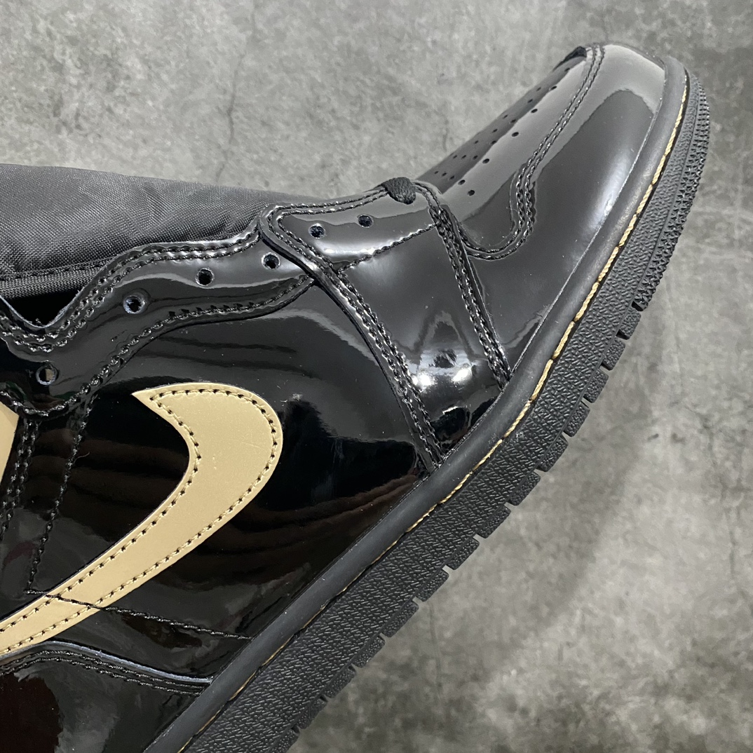 420 【外贸纯原】Air Jordan 1 “Black/Metallic Gold” 漆皮黑金 555088-032