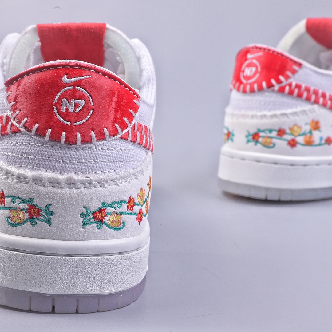 C NK DUNK N7 theme floral embroidery Nike SB Dunk Low Decon ”N7” original first layer material FD6951-700