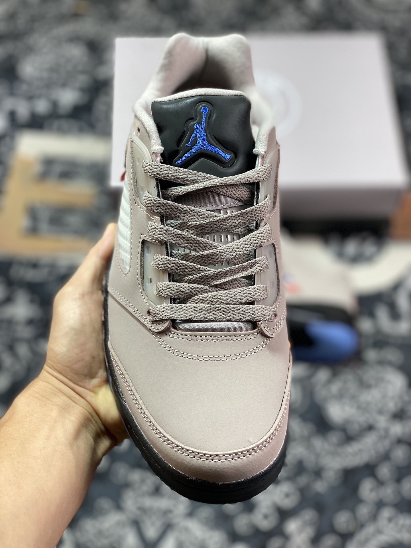 PSG x Nike Air Jordan Retro 5 Low ”PSG 2022” Jordan AJ5 low-top basketball shoes ”Cement Gray Paris Union” DX6325-204