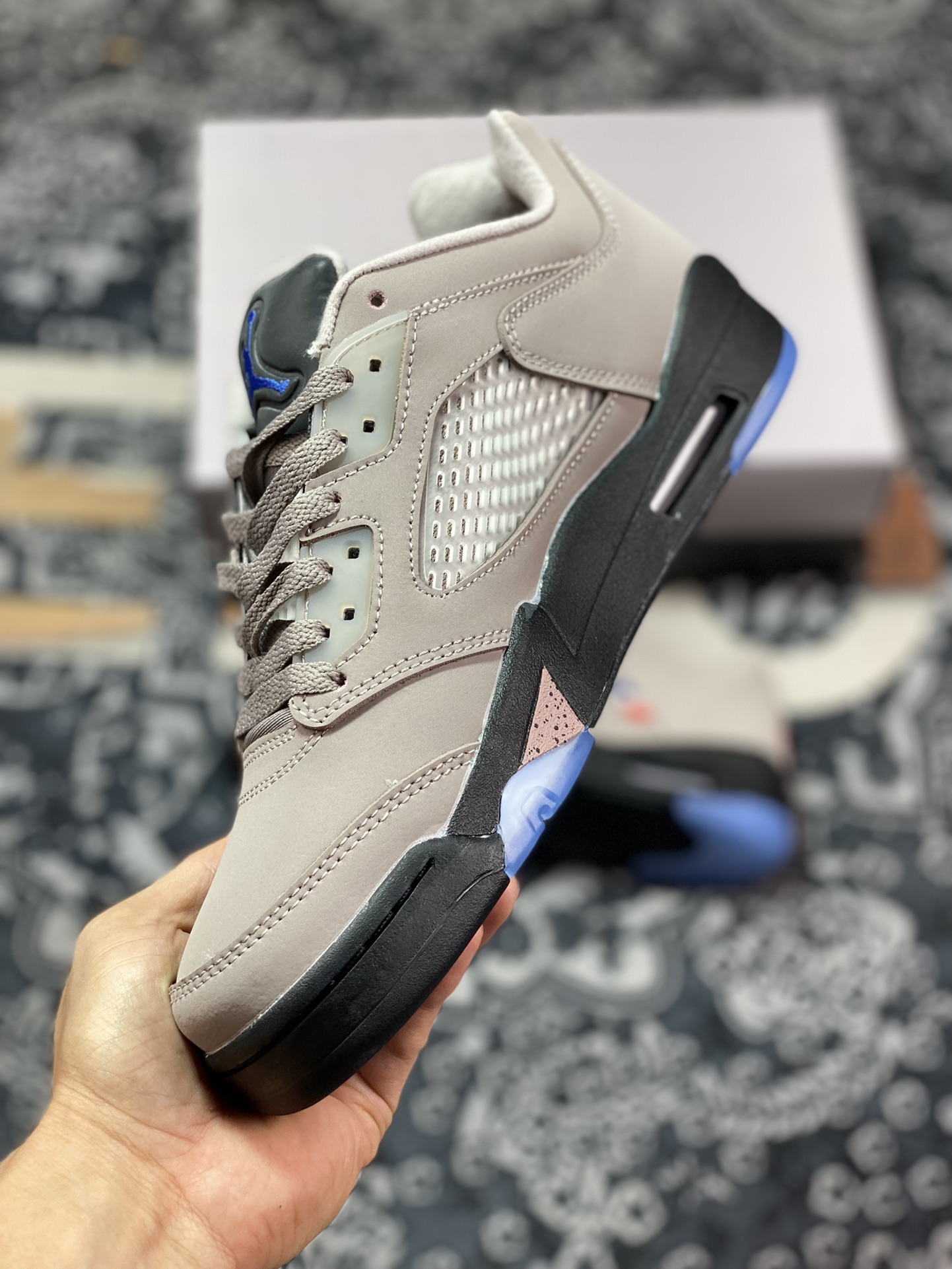 PSG x Nike Air Jordan Retro 5 Low ”PSG 2022” Jordan AJ5 low-top basketball shoes ”Cement Gray Paris Union” DX6325-204