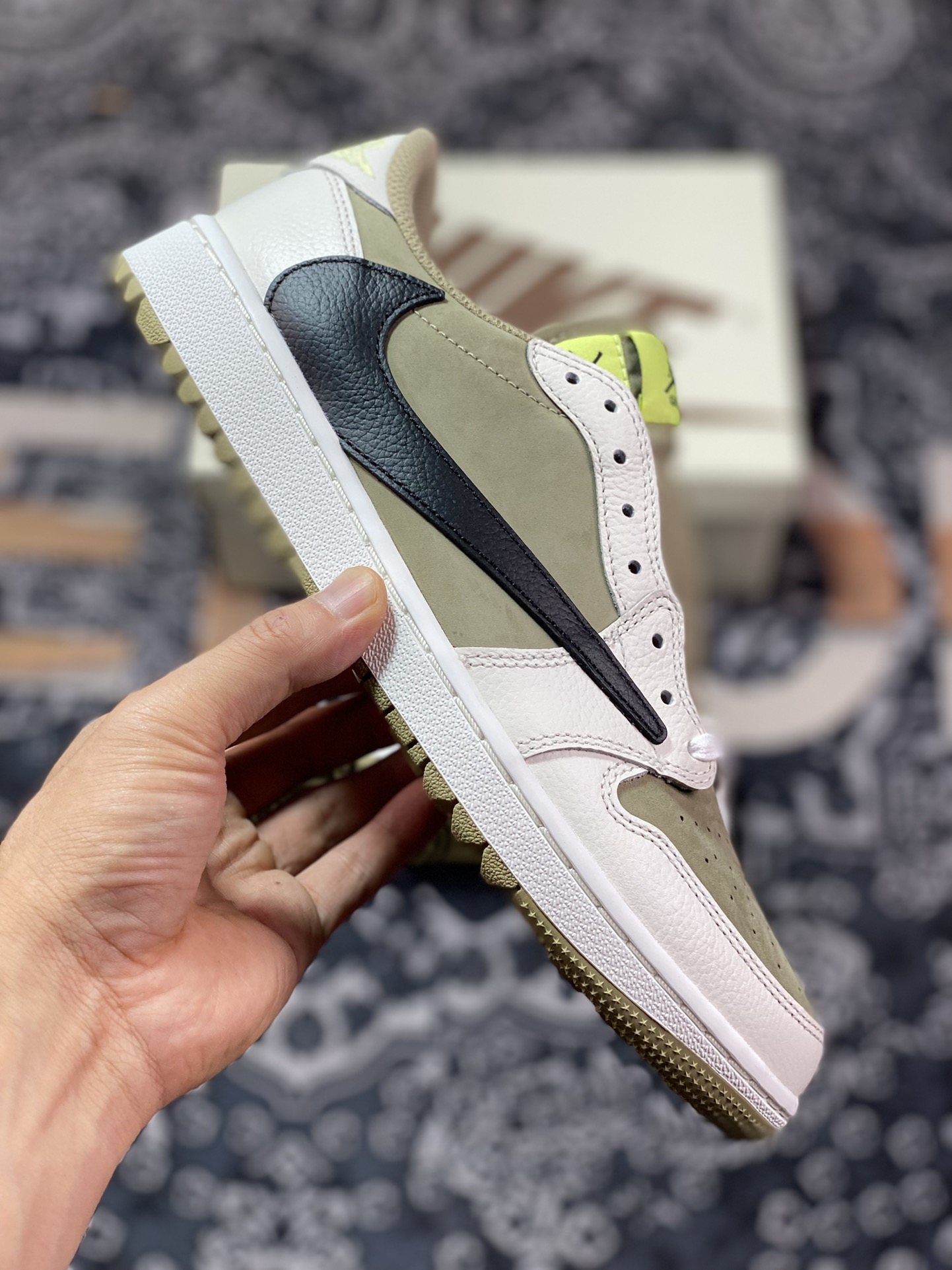 Selected Dongguan factory produced TS x Air Jordan 1 Low Golf brown green FZ3124-200