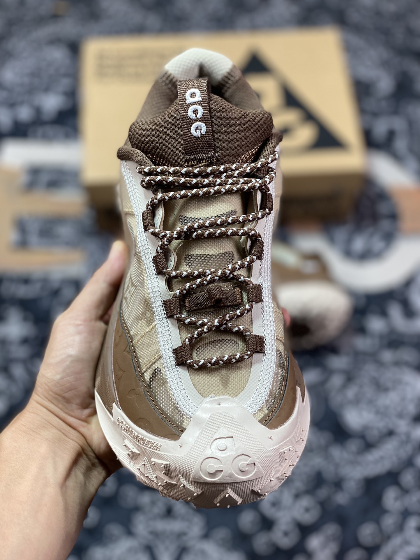 NIKE ACG Mountain Fly 2 Low”Brown/Sand/LV”ACG Mountain 2nd Generation Series Low-top Sports Shoes ”Mesh Dark Brown Sand White LV Old Flower” DV7910-003