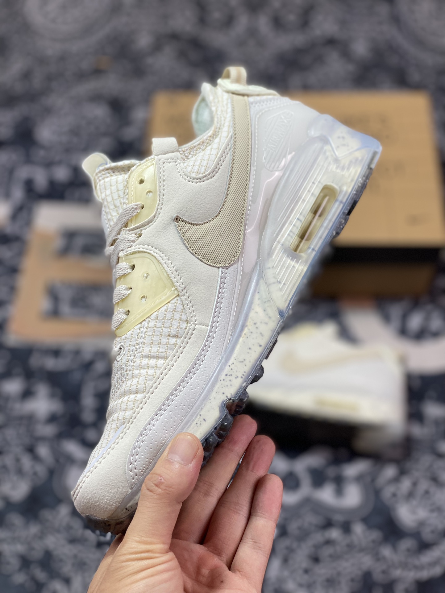 Nike Air Max Terrascape 90 ”Light Bone” Mountain Terrain Series Running Shoes ”Oxford Cloth Bone White Jelly Sole” DC9450-001