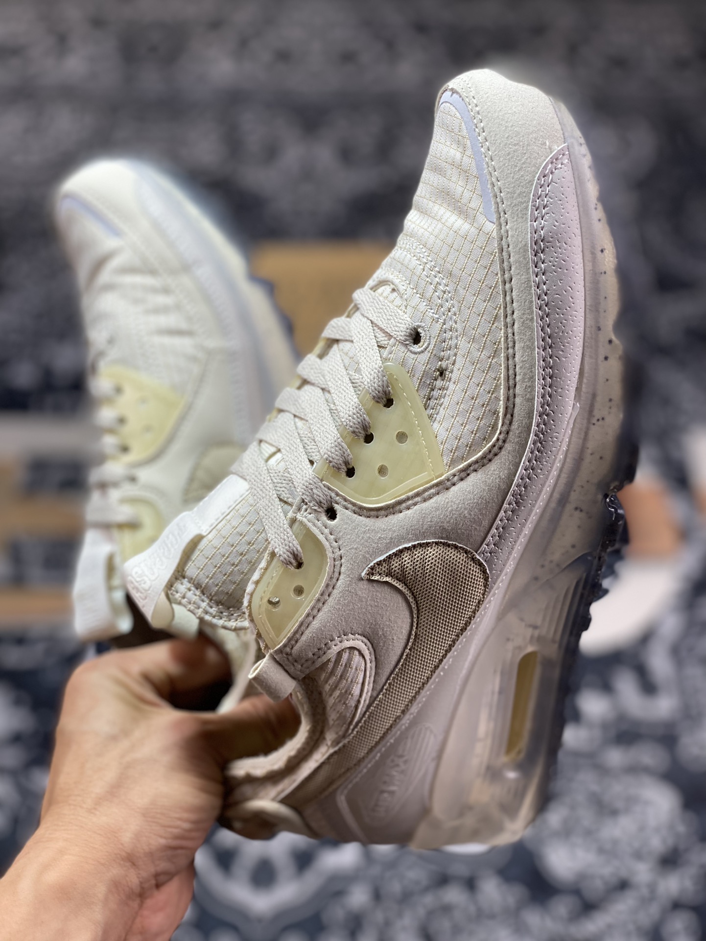 Nike Air Max Terrascape 90 ”Light Bone” Mountain Terrain Series Running Shoes ”Oxford Cloth Bone White Jelly Sole” DC9450-001