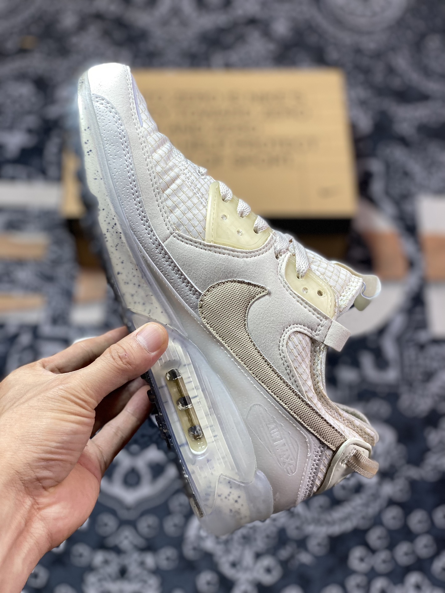 Nike Air Max Terrascape 90 ”Light Bone” Mountain Terrain Series Running Shoes ”Oxford Cloth Bone White Jelly Sole” DC9450-001