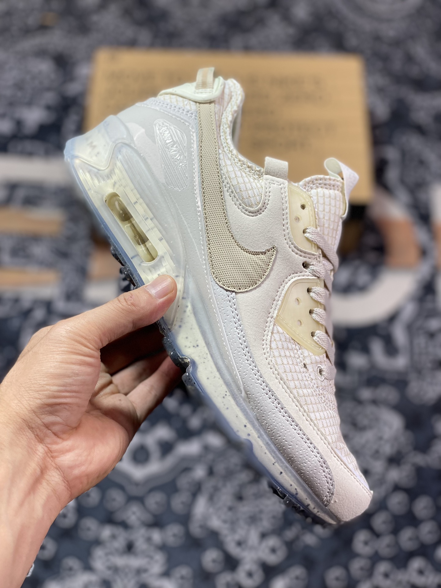 Nike Air Max Terrascape 90 ”Light Bone” Mountain Terrain Series Running Shoes ”Oxford Cloth Bone White Jelly Sole” DC9450-001