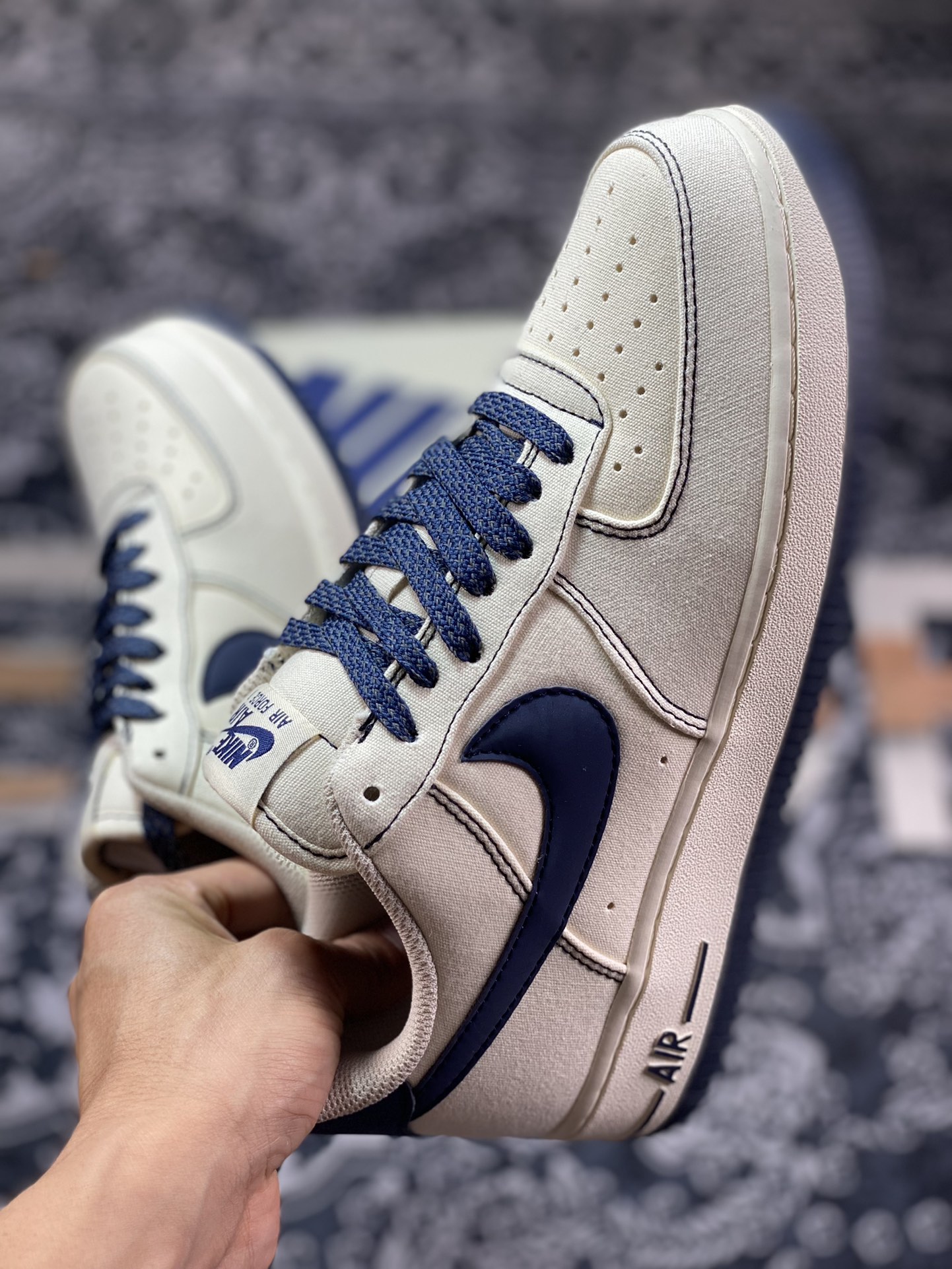 Air Force 1 '07 Low Canvas Beige Navy TQ1456-299