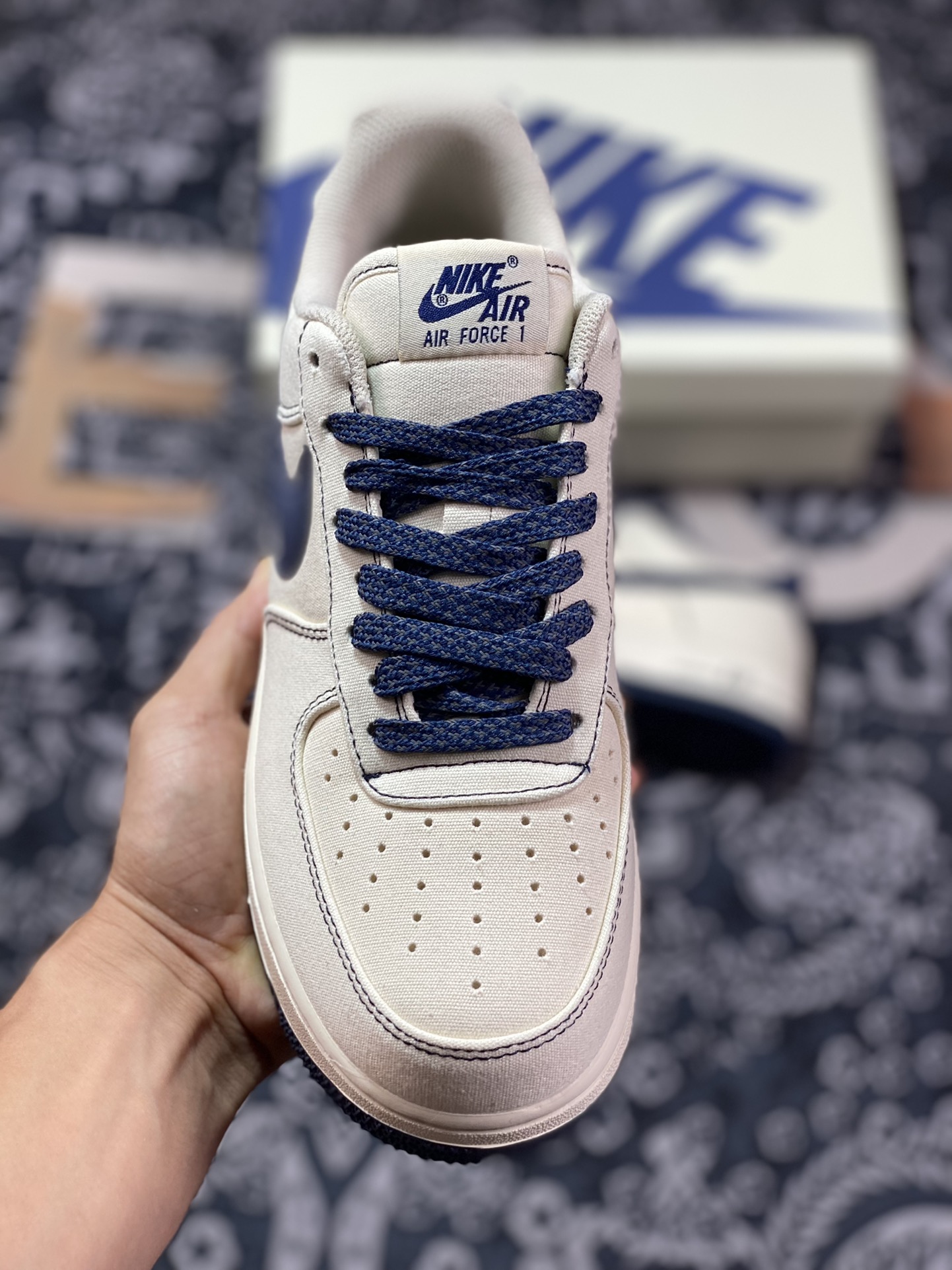 Air Force 1 '07 Low Canvas Beige Navy TQ1456-299