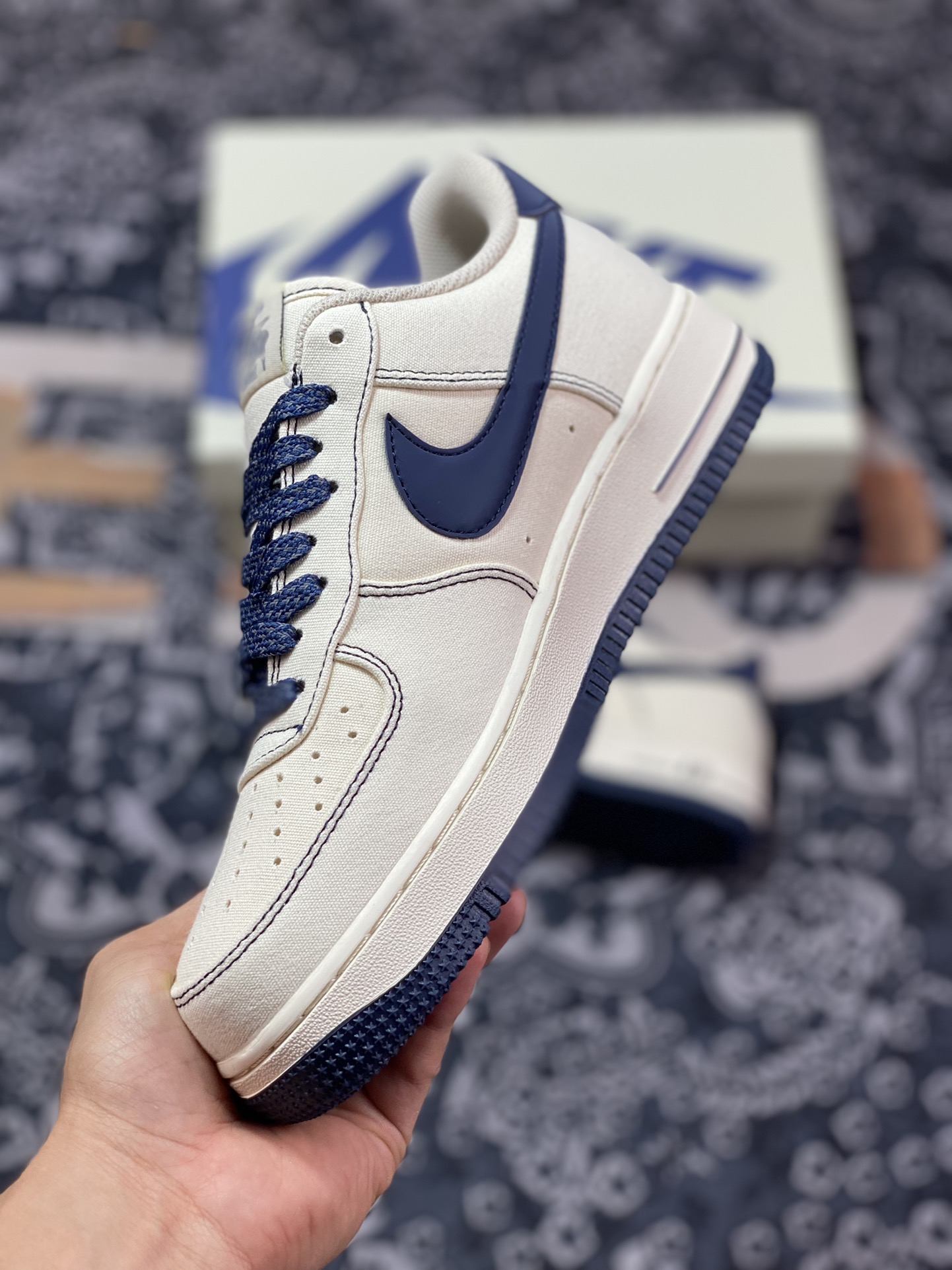 Air Force 1 '07 Low Canvas Beige Navy TQ1456-299