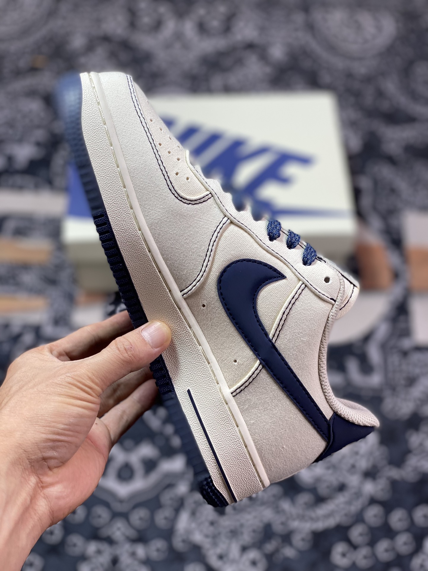 Air Force 1 '07 Low Canvas Beige Navy TQ1456-299