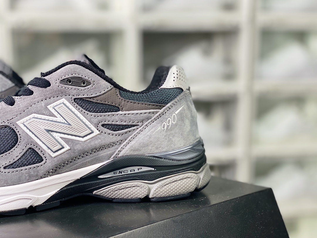 New Balance Made in USA M990V3 ”Grey” three-generation series low-top dad running shoes ”suede original dark gray and black” M990UA3