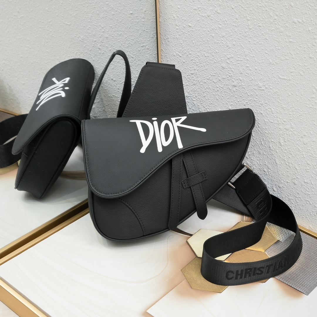  头层荔枝纹  《高品质黑扣丝印》配原版盒子【Dior homme 🖤】2024 Pre-Fall 早春