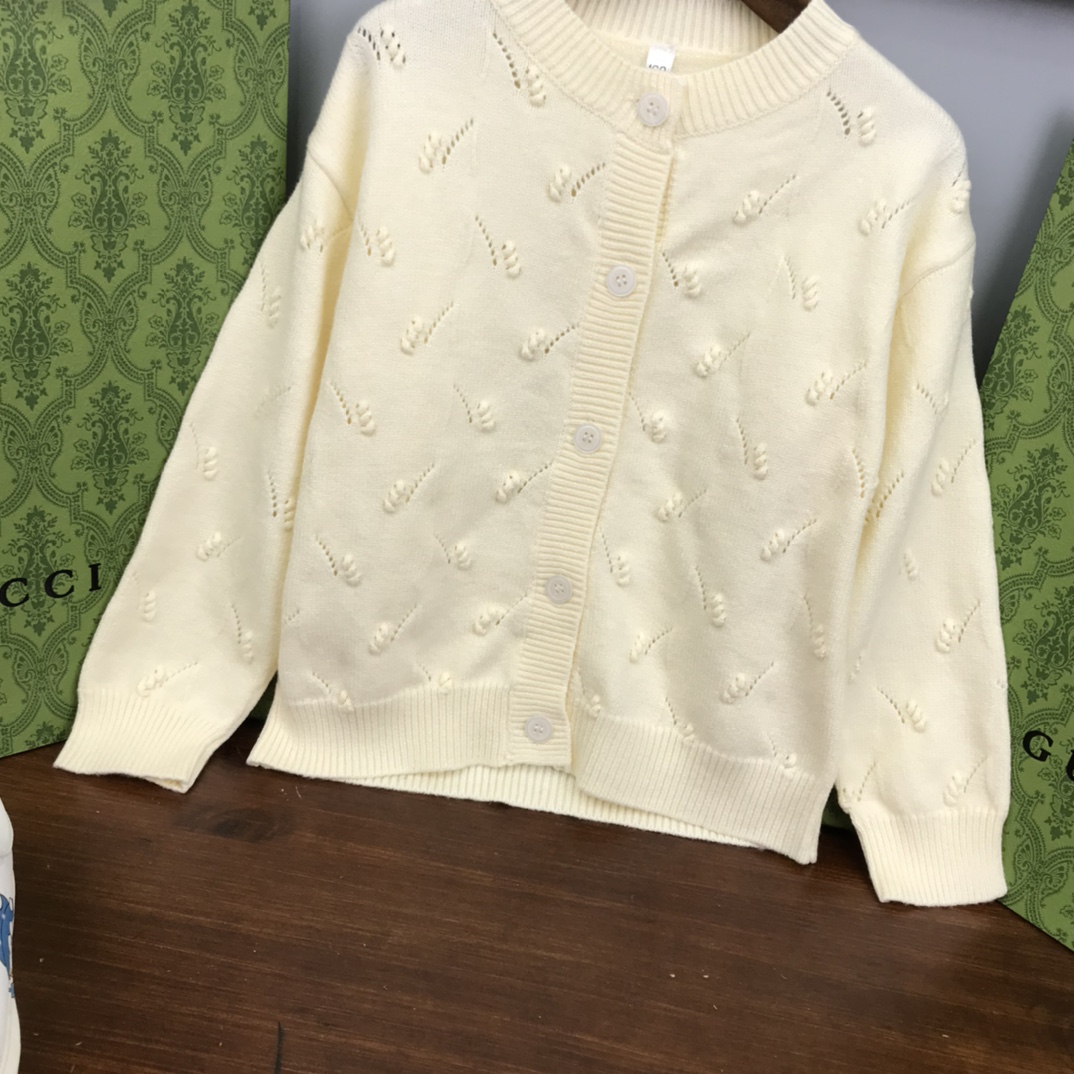 2023 Autumn High @Gucc* Children’s Long-Sleeved Shirts: Sizes 100-160, Comfortable Knitted Fabric - 图片 4