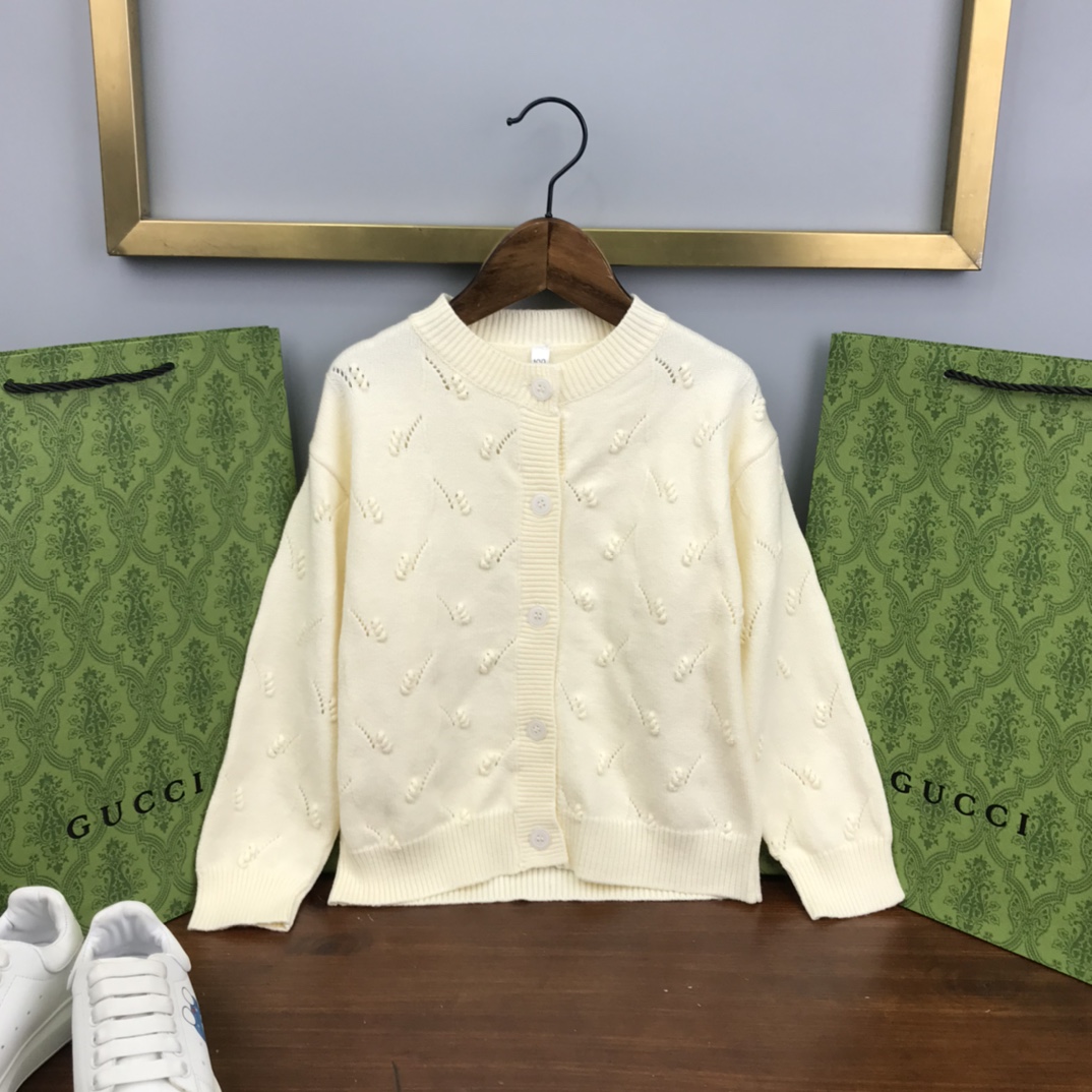 2023 Autumn High @Gucc* Children’s Long-Sleeved Shirts: Sizes 100-160, Comfortable Knitted Fabric - 图片 1