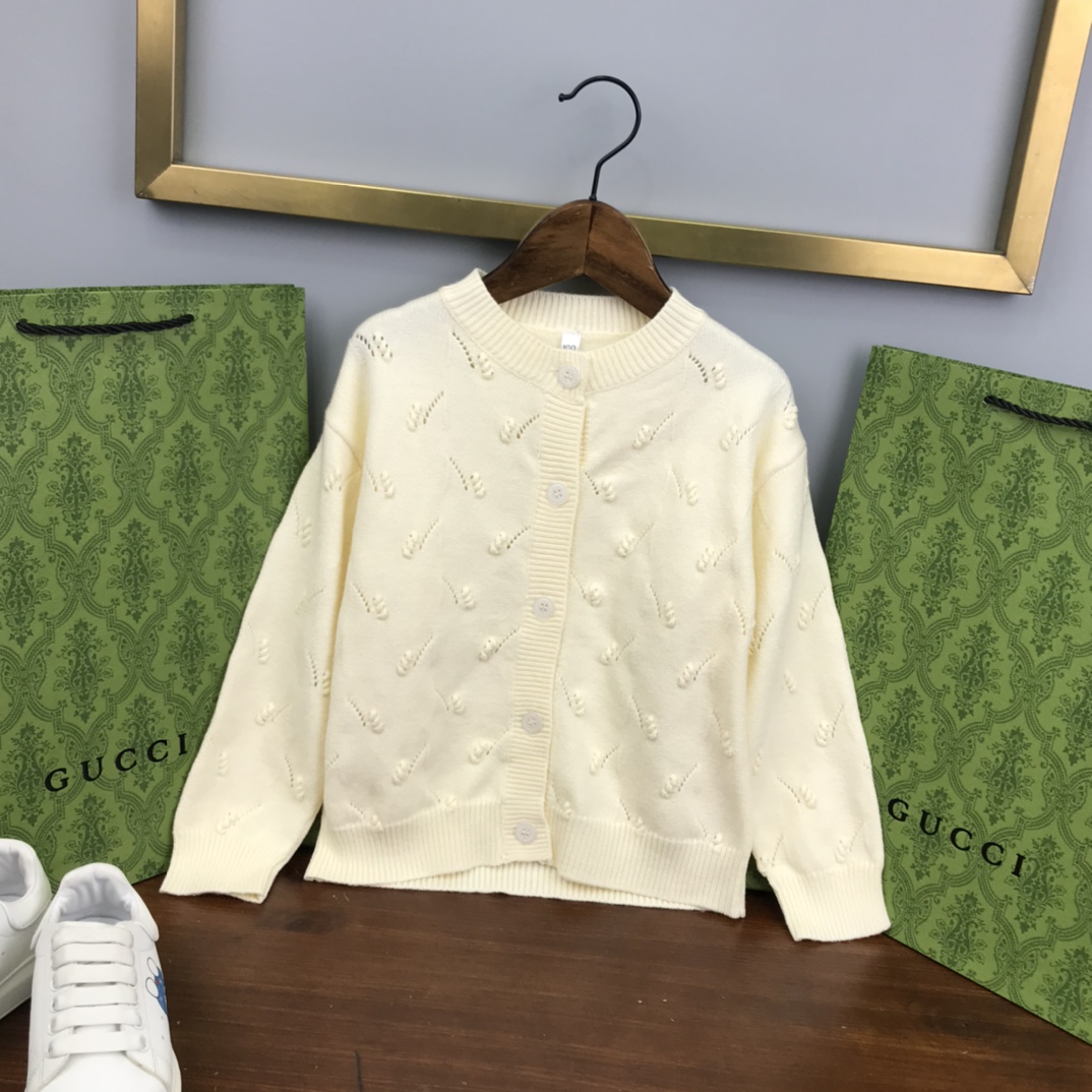 2023 Autumn High @Gucc* Children’s Long-Sleeved Shirts: Sizes 100-160, Comfortable Knitted Fabric - 图片 2