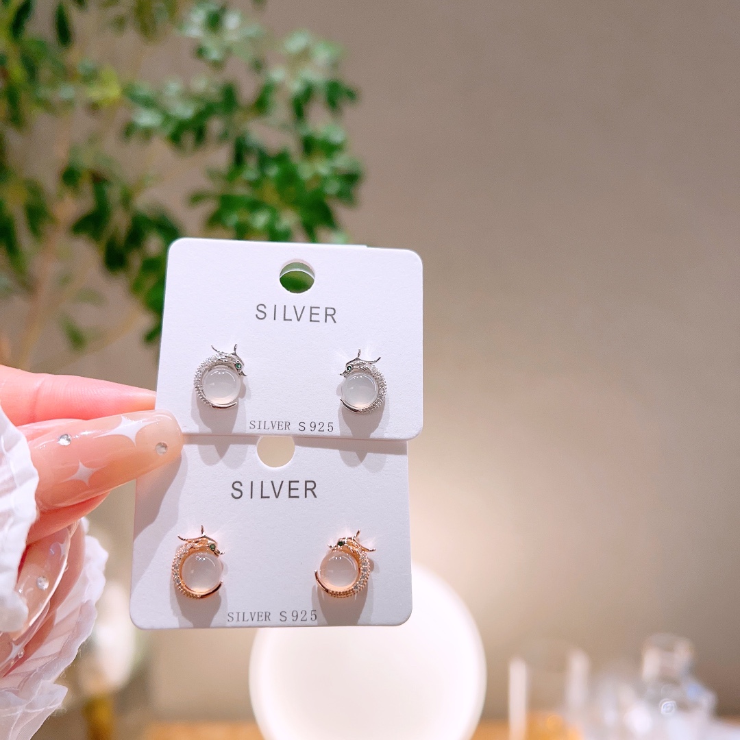 Nickelfreies Silber Ohrringe Minimalistisch Abschluss Gold