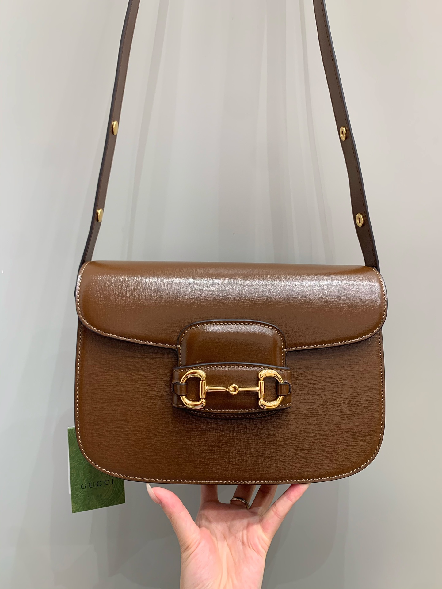 Gucci Horsebit Bolsos de sillín Réplica
 Marrón Cobre total 1955