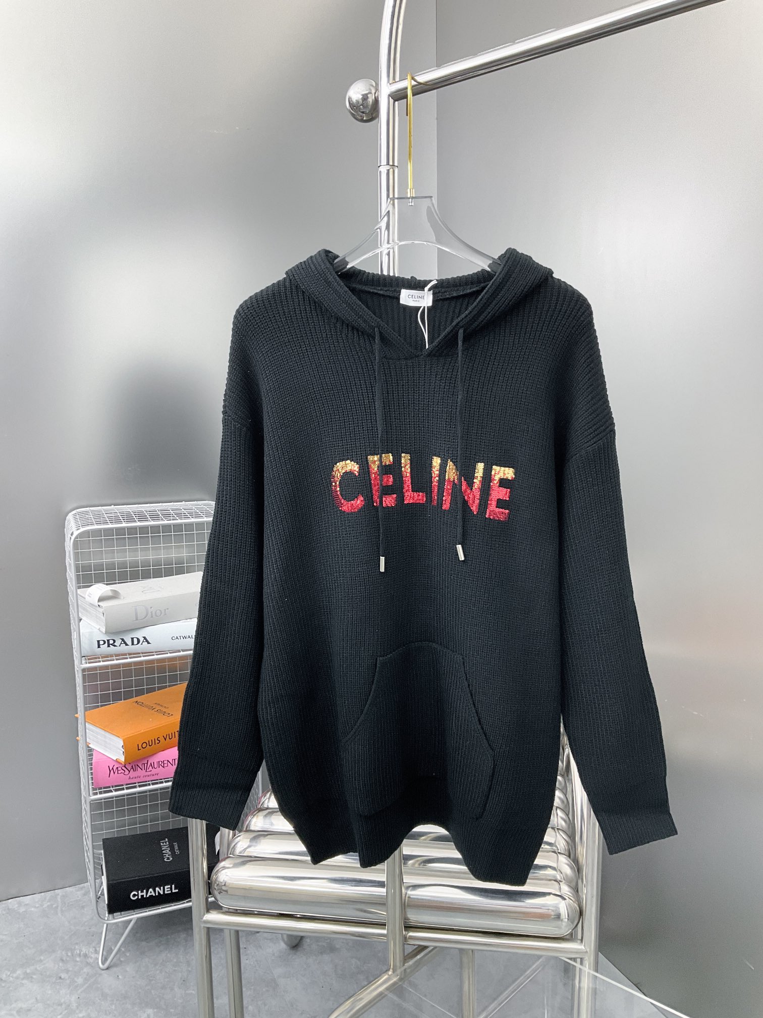 Celine mirror quality
 Clothing Sweatshirts Knitting Fall Collection Hooded Top