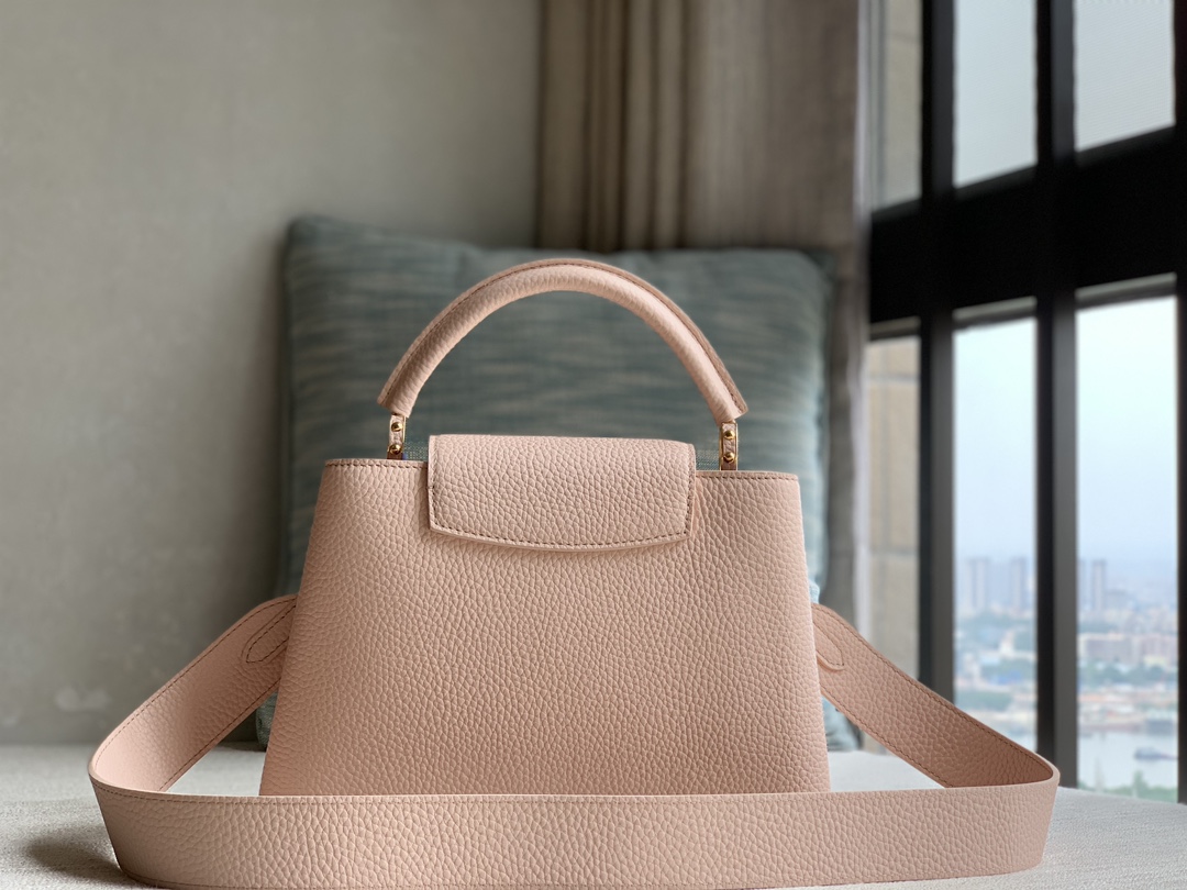 Louis Vuitton Lv premium quality original leather Officially selling M59434 milk powder gold buckle